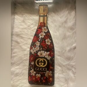 Gucci Black Floral Bottle Art